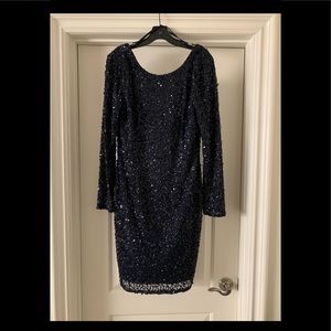 Blue Sequin Holiday Dress